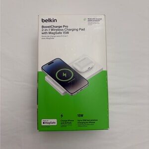 Belkin BOOSTCHARGE PRO 2-in-1 Wireless Charging Pad MagSafe - White - Open Box
